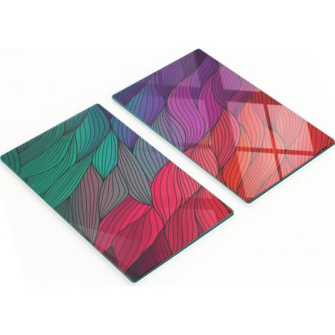 Multifunktionale dekorative Glasplatten „Abstrakte Wellen“, 2 x 30 x 52 cm (1/5)