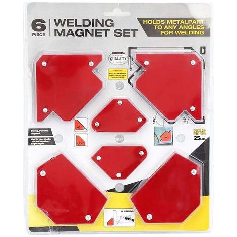 Ensemble de 6 supports d'angle de positionnement de soudage magnétiques, outils de soudage magnétiques - (1/3)