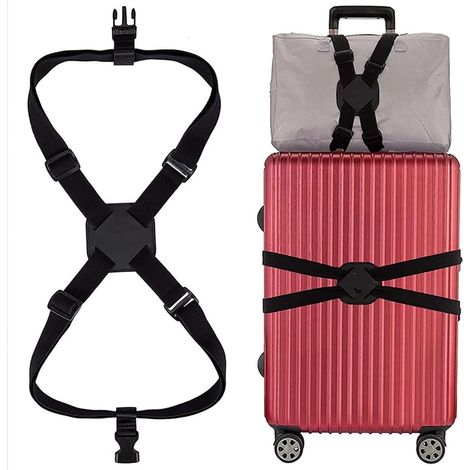 Elastische Reisegurte, Gepäckgurte und elastische Taschenverschlusskordeln (schwarz) (1/5)