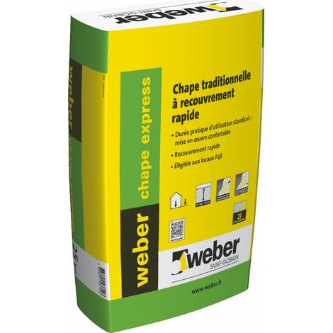 Weber Saint Gobain – Chape traditionnelle haute résistance 25kg – Mortier pour chantiers humides et intérieurs – Recouvrement rapide – Compatible planchers chauffants