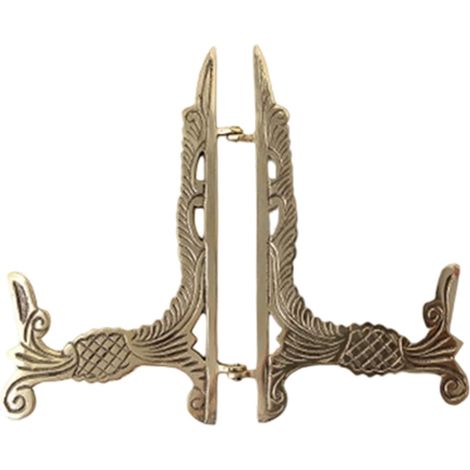 Porte-Assiettes de Présentation Chevalet Décoratif en Laiton pour Photos Et Supports d'Affichage pour Assiettes Pour Bureau Table De Chevet Étagère Chambre De Bébé Mariage (1/5)