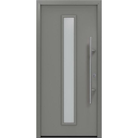 Hörmann Ecostar Haustür "ISOPRO Secur IPS 020S", graualuminium matt (RAL 9007), 110 x 210 cm (B x H), DIN Rechts