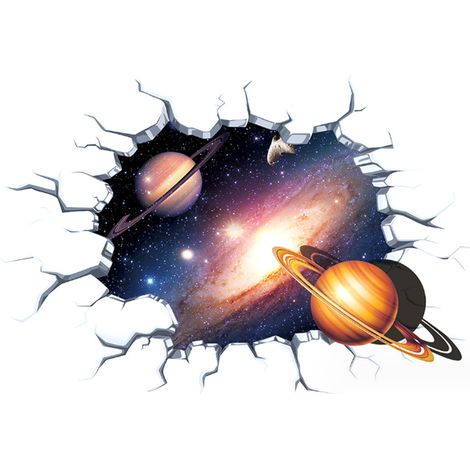 3DStickers muraux planétaires et galactiques, stickers amovibles pour fenêtres représentant paysages spatiaux, adaptés décoration (1/5)