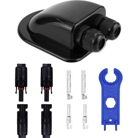 Passe-toit Solaire Presse-étoupe D'entrée de Câble Double Passe câble en ABS Résistant aux Intempéries pour Caravane Bateau Camping Car (Noir) (1/5)