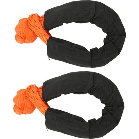 Corde de sauvetage routier à manille souple de 13 mm et 24 tonnes de tension, avec gaine de protection, vendue par paire, bleu/orange, convient aux camions pleine grandeur, aux grands VUS et aux véhic (1/5)