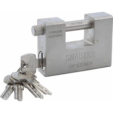 Extrem robustes Vorhängeschloss für den Außenbereich, 1 kg, mit 5 Schlüsseln (1 Stück) – großes einteiliges Vorhängeschloss aus massivem gehärtetem Stahl – 12 mm dicker Bügel – schützt Garagen, Contai