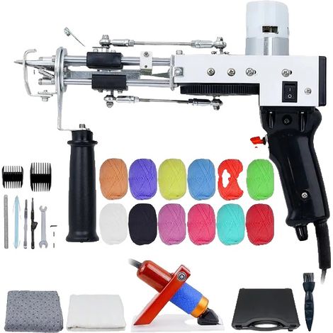 Pistola per tufting, batteria tagliata e anello, velocità regolabile, set nero 2 (1/2)