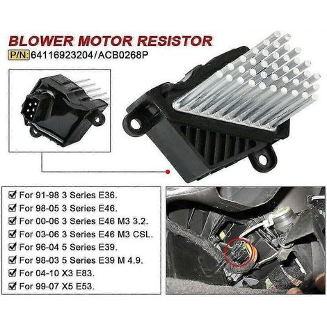 Heizgebläsemotorwiderstand für BMW E46 E39 X5 X3 1997-2006 64116923204 64116929486 64118385549
