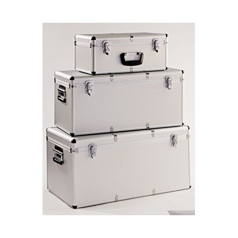 MEHRZWECK-ALUBOXEN 3ER-SET SILBER, ABSCHLIEßBAR