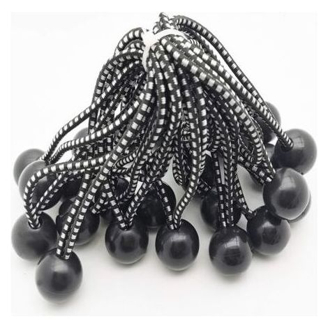 25 Tendeur Elastique Caoutchouc Professionnel avec Boule (Noir 140 mm) pour Tentes, Bâches, Affiches. Tendeur Bâche, Sangle Élastique, Support de Bâche, Caoutchouc de Bâche, Tendeur Caoutchouc. (1/5)