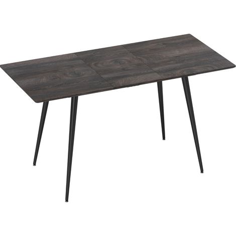 CHICFURN Mesa de comedor extensible 120-160x75 cm madera gris, 6-8 personas (1/5)