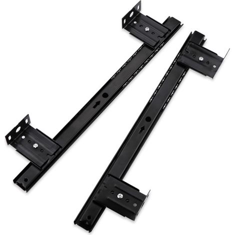 Kugelgelagerte Auszüge für Tastaturablage/-schublade zur Montage unter dem Schreibtisch, für höhenverstellbare Tastaturen, Stahl, schwarz (1/5)