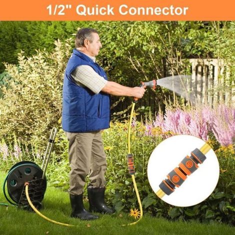 Raccord Tuyau Arrosage - Connecteur Rapide 1/2 Pouces - Pour Jardin - Lot de 15 Pièces (1/4)