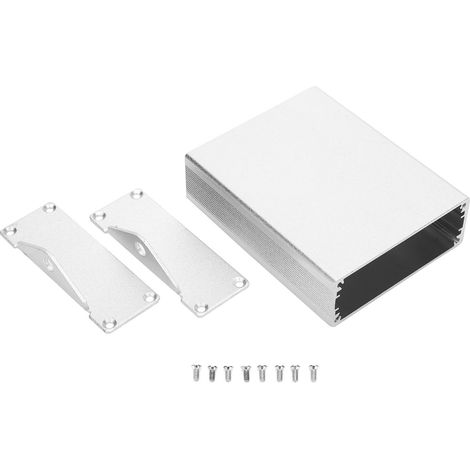 Boîtier de circuit imprimé du décodeur GPS en alliage d'aluminium 24 x 64 x 80 mm, dissipateur thermique, couleur argent sable/plié (1/5)
