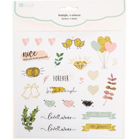 Papieraufkleber „Liebe & Ehe“, 4 Bögen