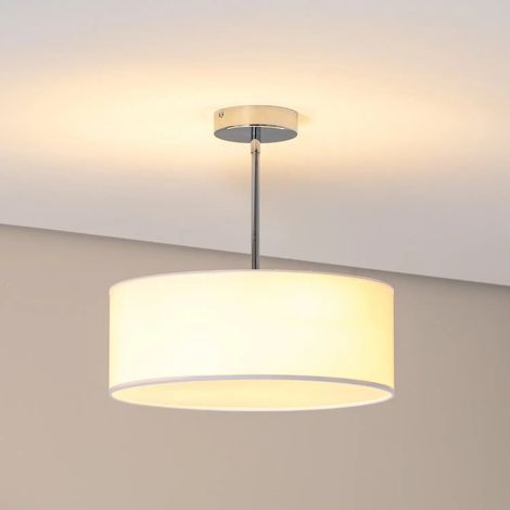 [GEBRAUCHT] B-Ware Oja Deckenleuchte Lampe Chrom/Weiß Hängelampe ø40cm Textil Stahl Beleuchtung