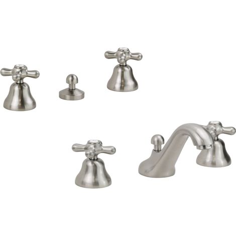 Badezimmerarmatur-Set in antiker Stahlfarbe, 3-Loch-Modell Gattoni Calypso KITCALY4A0 (1/5)