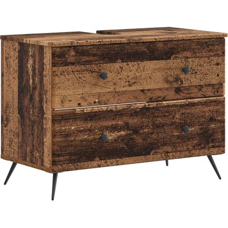 Mueble de lavabo para baño BREDA Madera envejecida vidaXL (1/5)