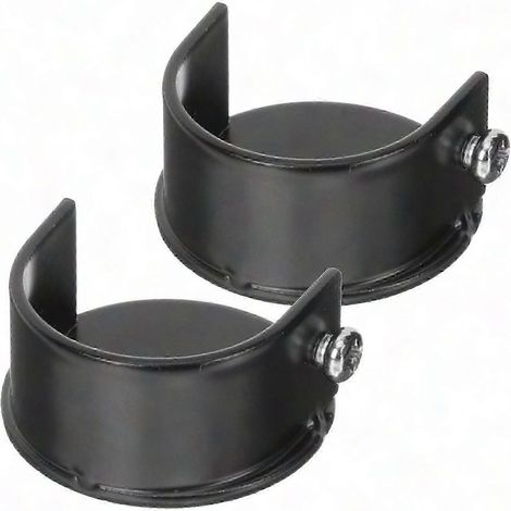 Support mural pour tringle à rideau, 2 pièces, support de poteau d'armoire en alliage, étrier de fixation pour porte-vêtements, support de tringle robuste pour dressing, noir et argent. (1/4)