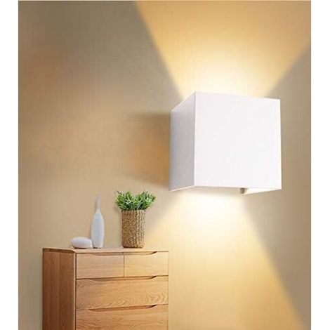 Applique extérieure, 12W Applique Murale Interieur/Exterieur, Lampe Murale LED Etanche IP65 Réglable Lampe Up Down Design 3000K Blanc Chaud Appliques Murales pour Salon Chambre Chemin Lot de 2 - Blanc