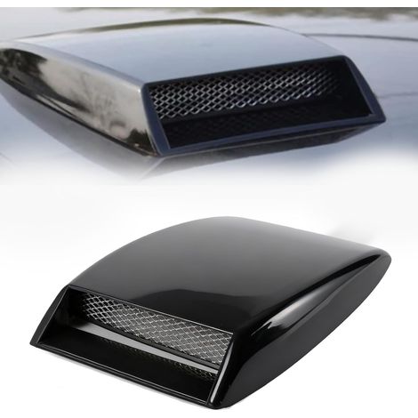 Prise d'Air Décorative Universelle pour Capot de Voiture, grille alu (Noir) (1/5)