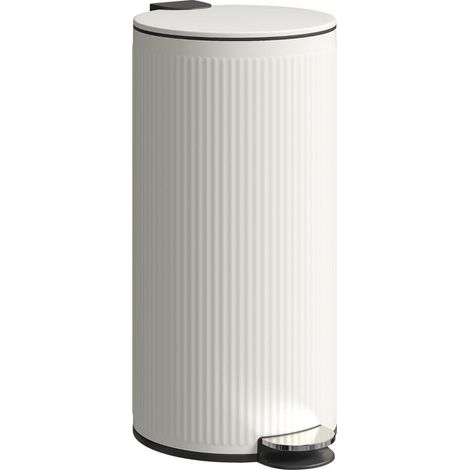 Poubelle à pédale de 30 L avec couvercle à fermeture amortie et pédale, bac intérieur en métal, noire, 36 x 30 x 60,5 cm (1/5)