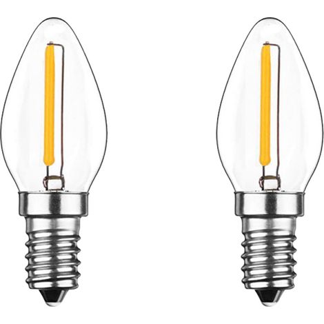 Ampoules LED, C7, E14, 1W 220V, filament de tungstène rétro, blanc chaud 2700k, ampoules universelles 2 pièces (1/4)