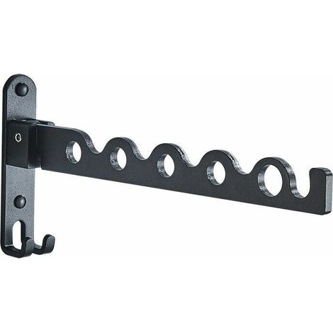 Wall-mounted clothes rack, foldable clothes rack, hook hanger for balcony, bathroom, bedroom, laundry room (black, 1) MUMU (1/4)