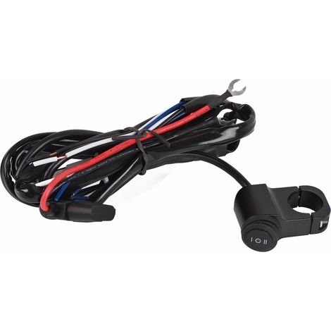 Interrupteur de guidon moto étanche LED projecteur faisceau DC 12V pour quad motocross 1.6M (1/5)
