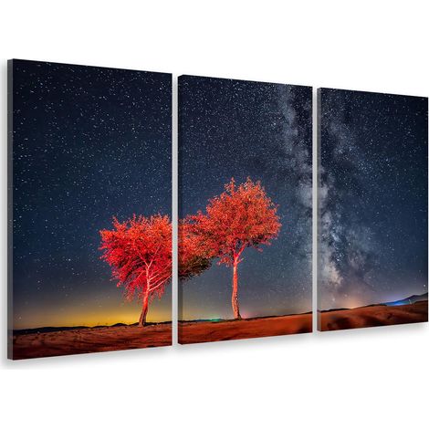 Tableau triptyque paysage beautiful clear starry sky - 90x60 cm (1/5)