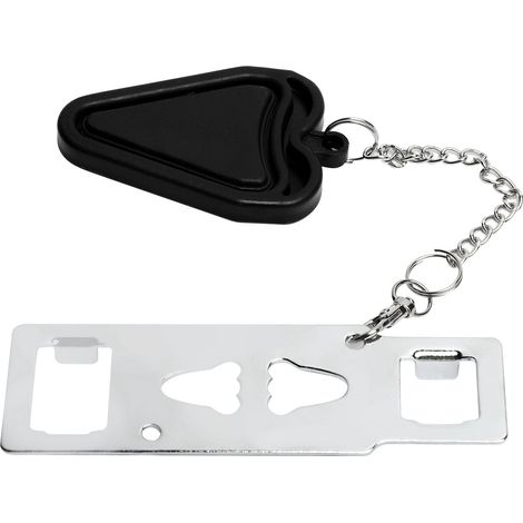 Verrou de porte portable noir à double tête pour hôtels et maisons d'hôtes. (1/5)