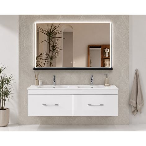 Mobile bagno con lavabo ORIGENBATH FLORENCIA senza specchio 120x45 cm 2 senos bianco (1/5)