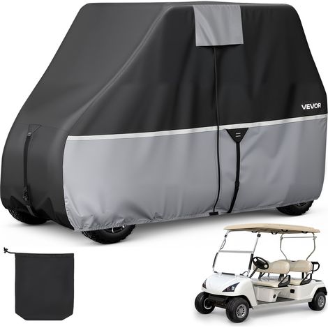 VEVOR Funda para Carrito de Golf de Tela Oxford 420D, Cubierta Impermeable para 2+2/4 Pasajeros con 3 Puertas Laterales con Bandas Reflectantes, Cremallera, Compatible con Honda Yamaha Club Car EZGO (1/5)