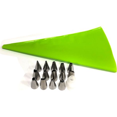 Sac à Douille - 12 Embouts en Acier Inoxydable - 3 Sac en Nylon Renforcé - Kit de Décoration Pâtissière pour Gâteaux et Desserts - 18 Pièces (1/5)