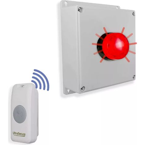 Kit sonnette lumineuse sans-fil - Haute-résistance / 800m / 1 bouton simple autonome sur piles (PROTECT 800) (1/5)