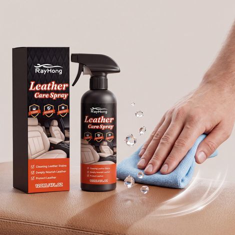 Lederreinigungs- und Pflegespray – Entfernt Flecken, pflegt und beugt Trockenheit und Rissen bei Lederwaren, Sofas und Autositzen vor – 120 ml -- DE (1/5)