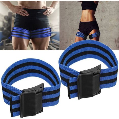 fasce di restrizione del flusso sanguigno per sollevamento pesi, esercizi per braccia, gambe e glutei, larghe 5 cm, resistenti e regolabili, adatte a donne e uomini (1/4)