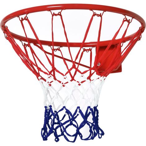 HOMCOM Basketballkorb, Indoor & Outdoor mit Ø46 cm Korb und Netz, Wandmontage, Basketball Board für Jugendliche Erwachsene, Rot + Blau + Weiß (1/5)