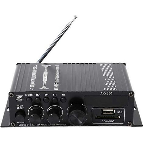 AK-380 Bluetooth Audio Amplificateur de Puissance 2.0 CH Bluetooth Récepteur Enceinte Ampli USB SD AUX Entrée avec (1/5)