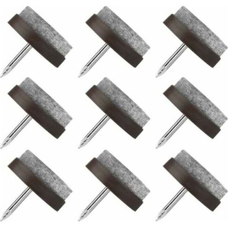 Deslizadores para sillas con clavos, 80 unidades. Deslizadores redondos de 22 mm para muebles, almohadillas de fieltro para proteger las patas de mesas y sillas - Crezuo