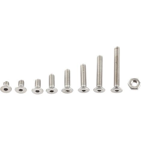 Vis d'assemblage à tête plate M2.5 A2 inox avec écrous hexagonaux assortis (1/5)