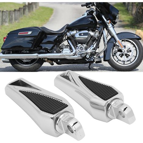 Pédales de moto, vendues par paire, compatibles avec Davidson Dyna Suzuki Yamaha Triumph (référence : pedal-2 électroplaquée). (1/5)