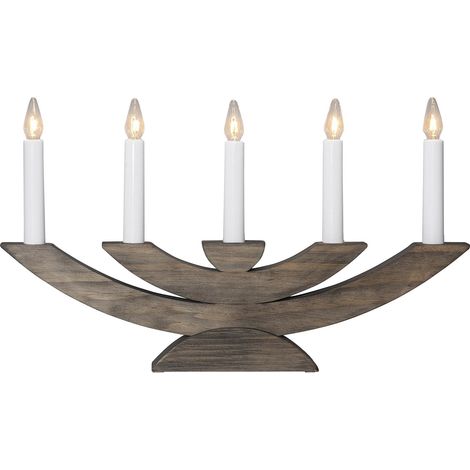 Lichterbogen Navida Kiefernholz 5-Flammig E10 Leuchtmittel H 24cm (1/4)