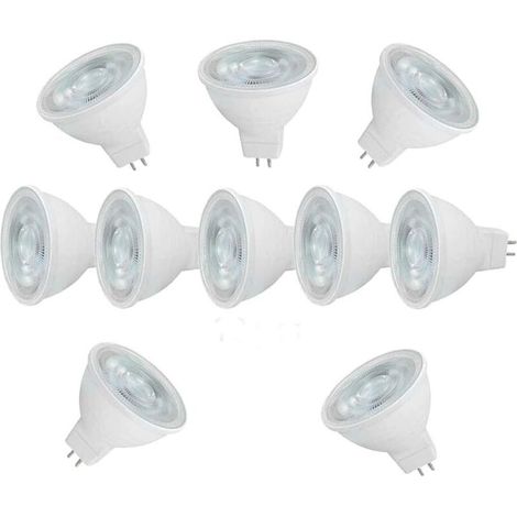 Lot de 10 MR16 LED 6W 600 Lumens MR16 60W Halogène Equivalent Remplacement Blanc Froid 6000K, Angle de Faisceau 120°AC 220-240V PAS Dimmable Ampoule GU5.3 Spot