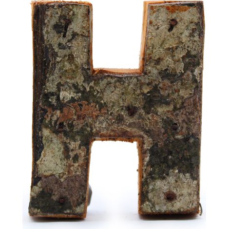Lettre d'écorce rustique - "H" - 7 cm- Vendu par 1