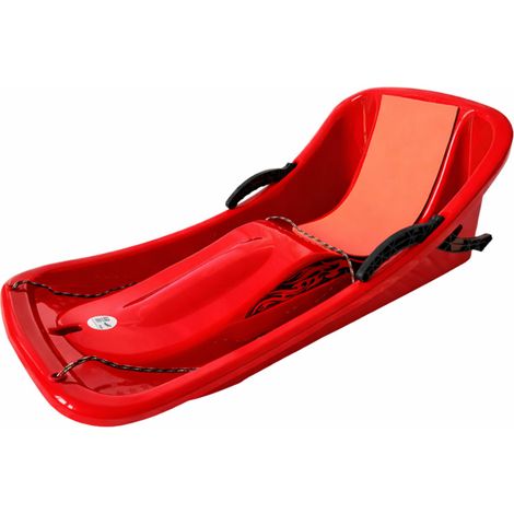 Aga Kinder Schlitten DS495 Rot, Robuste Kinderschlitten aus Kunststoff, stabile und hochwertige Schneeschlitten, Bobs für Kinder