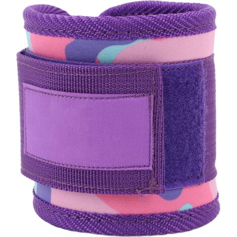 Sangles de cheville à double anneau en D, réglables et confortables, pour exercices fessiers et extensions de jambes (violet). (1/5)