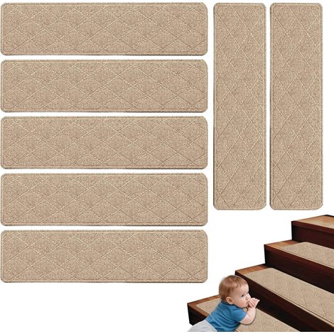 Tapis pour les Escaliers,7 Pièces Revêtements pour Marches Adhésifs - Moquettes d'Escalier Lavables - pour Maison Sous-sol Cuisine Salle de Bain Commercial Extérieur Jardin d' (1/5)