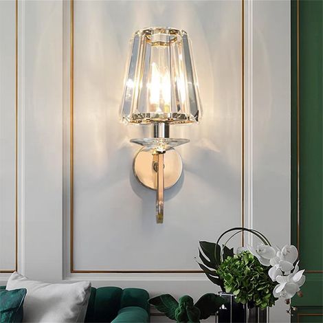 Lampe murale LED trapézoïdale en cristal, moderne et économe, veilleuse créative pour chambre, salon, canapé, couloir, bureau (1/5)