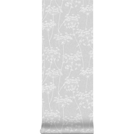 Superfresco Easy - Aura Blumen Grau - 10m x 52cm (1/4)